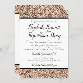 バラ金ゴールドフェイクグリッター夕べ招待状 招待状