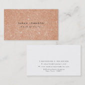 バラ金ゴールドフェイクグリッター美容師名刺 名刺 (正面/裏面)