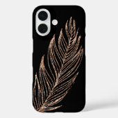 バラ金ゴールドフェイクグリッター羽 Case-Mate iPhoneケース (裏面)