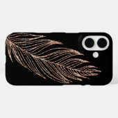 バラ金ゴールドフェイクグリッター羽 Case-Mate iPhoneケース (裏面 (横))
