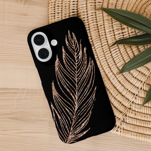 バラ金ゴールドフェイクグリッター羽 Case-Mate iPhoneケース