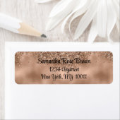 バラ金ゴールドフェイクグリッター&フォイル差出人住所ラベル ラベル (インサイチュ)