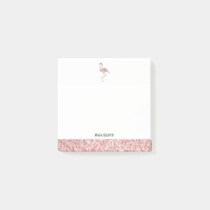 バラ金ゴールドフェイクグリッター(白、フラミンゴ、フラ縁どミゴ付き) ポストイット