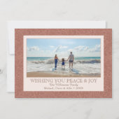 バラ金ゴールドフェイクグリッター | 1フォトホリデー シーズンカード (正面)