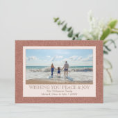 バラ金ゴールドフェイクグリッター | 1フォトホリデー シーズンカード (スタンド正面)