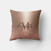 バラ金ゴールドフェイクピンクグリッター クッション (裏面)