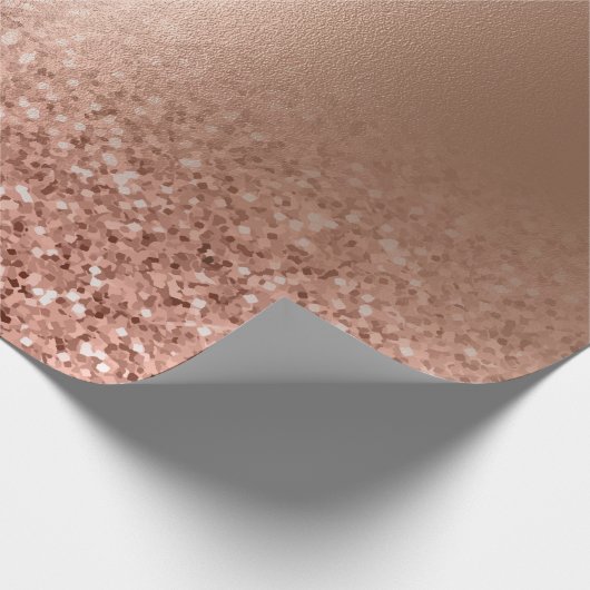 バラ金ゴールドフェイクピンクグリッター ラッピングペーパー (角)