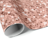 バラ金ゴールドフェイクピンクグリッター ラッピングペーパー (ロールコーナー)