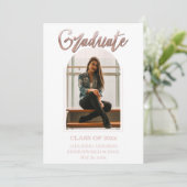 バラ金ゴールドフェイクフォイルアーチフレーム写真卒業An 案内状 (スタンド正面)