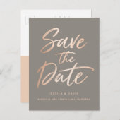 バラ金ゴールドフェイクフォイルスクリプト 案内ポストカード (正面/裏面)