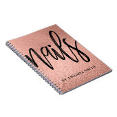 バラ金ゴールドフェイクフォイル爪、 ネイルアポイントメント ノートブック (右側)