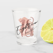 バラ金ゴールドフェイクフォイル18誕生日 ショットグラス (正面)