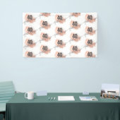 バラ金ゴールドフェイクフォイル40th誕生日ステップ&リピート 横断幕 (トレードショー)