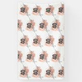 バラ金ゴールドフェイクフォイル40th誕生日ステップ&リピート 横断幕 (縦)