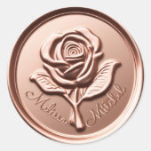 バラ金ゴールドフェイクワッ結婚クス封筒用シールシール ラウンドシール (正面)