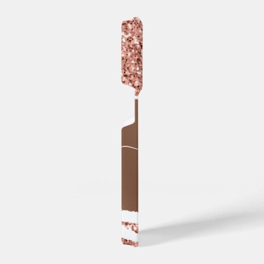 バラ金ゴールドフェイク及びグリッター iPhoneケース (右側面)