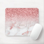 バラ金ゴールドフェイク大理石&グリッターグラデーション マウスパッド (マウス)