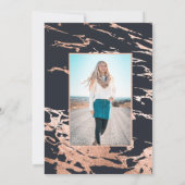 バラ金ゴールドフェイク箔大理石Sweet sixteen 招待状 (裏面)