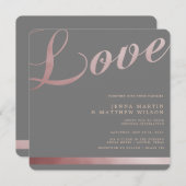 バラ金ゴールドフェイク箔書道結婚式招待状 招待状 (正面/裏面)