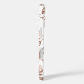 バラ金ゴールドフェイク箔白植物模様 Case-Mate iPhoneケース (裏面 / 右)