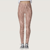 バラ金ゴールドフェイク金属条パターン（の模様が）ある条 レギンス (正面)