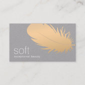 バラ金ゴールドフェザーエステティシャンスキンケアグレイ 名刺 (正面)