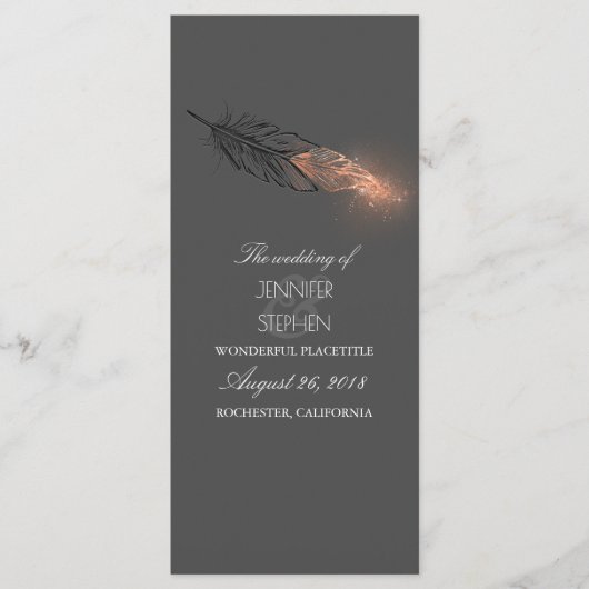 バラ金ゴールドフェザーエレガントシック結婚式 プログラム (正面)