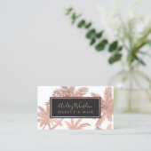 バラ金ゴールドフォイルグラムパームツリー化粧ヘアスクリプト 名刺 (スタンド正面)