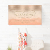 バラ金ゴールドフォイルシャンパンカンタロープウォーターカラー 横断幕 (インサイチュ)