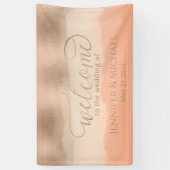 バラ金ゴールドフォイルシャンパンカンタロープウォーターカラー 横断幕 (縦)