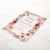 バラ金ゴールドフォイルブライダルシャワー招待 箔招待状 (回転した状態)