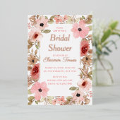 バラ金ゴールドフォイルブライダルシャワー招待 箔招待状 (立ち正面)