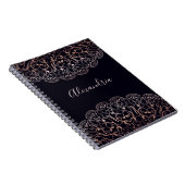 バラ金ゴールドフォイルレース曼荼羅ブラックジャーナル ノートブック (右側)