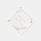 バラ金ゴールドフォイル大理石モダン結婚高級 スタンダードカクテルナプキン (角)