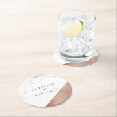 バラ金ゴールドフォイル大理石モダン結婚高級 ラウンドペーパーコースター (インサイチュ)