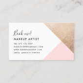 バラ金ゴールドフォイル幾何モダン赤面ピンク白 名刺 (裏面)