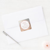 バラ金ゴールドフォイル感謝してい書You スクエアシール (封筒)