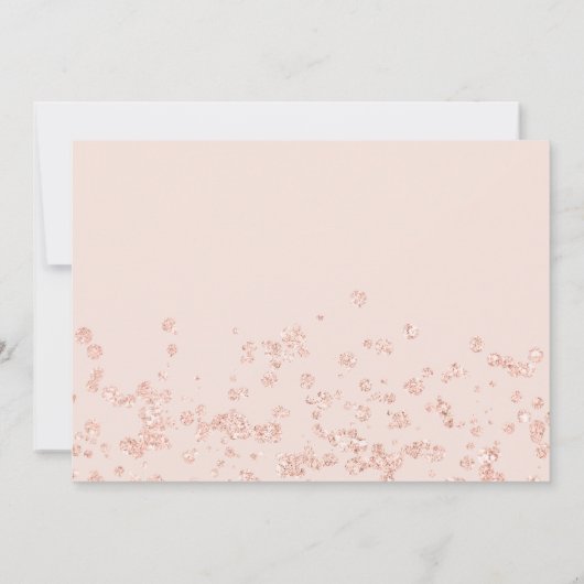 バラ金ゴールドフォイル紙吹雪フォト赤面キンセアニェラ 招待状 (裏面)