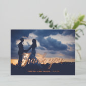 バラ金ゴールドフォイル結婚のオーバーレイサンキューカード 箔シーズンカード (立ち正面)