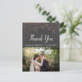 バラ金ゴールドフォイル結婚紙吹雪の写感謝してい真ユー ポストカード (スタンド正面)