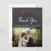 バラ金ゴールドフォイル結婚紙吹雪の写感謝してい真ユー ポストカード (正面/裏面)