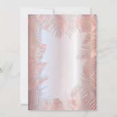 バラ金ゴールドフォイル金属熱帯熱葉帯ロマティック 招待状 (裏面)