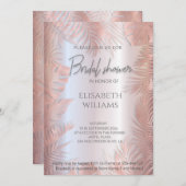 バラ金ゴールドフォイル金属熱帯熱葉帯ロマティック 招待状 (正面/裏面)