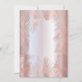 バラ金ゴールドフォイル金属熱帯熱葉帯ロマティック 招待状 (裏面)