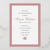 バラ金ゴールドフォイル2023スクリプトフォトのクラス 箔招待状 (裏面)