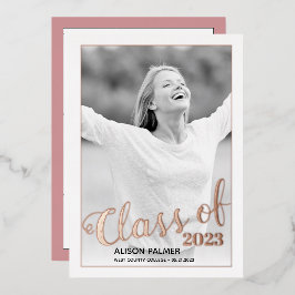 バラ金ゴールドフォイル2023スクリプトフォトのクラス 箔招待状