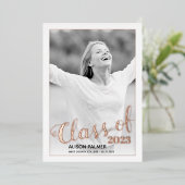 バラ金ゴールドフォイル2023スクリプトフォトのクラス 箔招待状 (立ち正面)