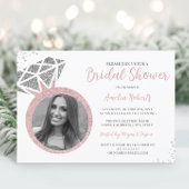 バラ金ゴールドフォトスパークルリングや輪ブライダルシャワー 招待状