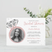 バラ金ゴールドフォトスパークルリングや輪ブライダルシャワー 招待状 (スタンド正面)