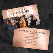 バラ金ゴールドフォトタイポグラフィネイルアーティスト 名刺